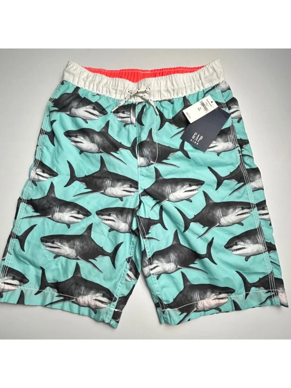 GAP Kids XL Shark Print Swim Trunks Swimsuit Shorts Beach Pool NWT